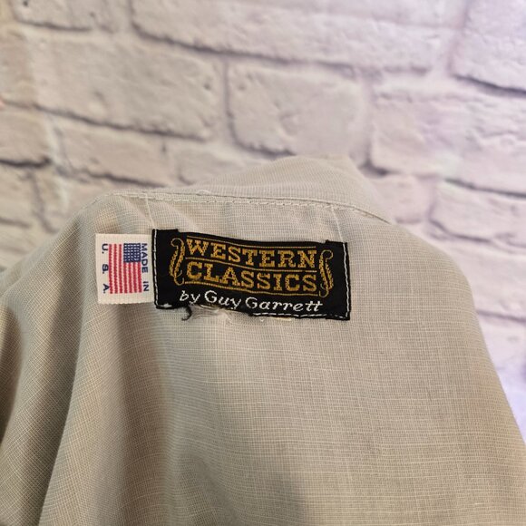 Vintage Western Classic Pearl Snap Long Sleeve Shirt Mint Green - Picture 5 of 6